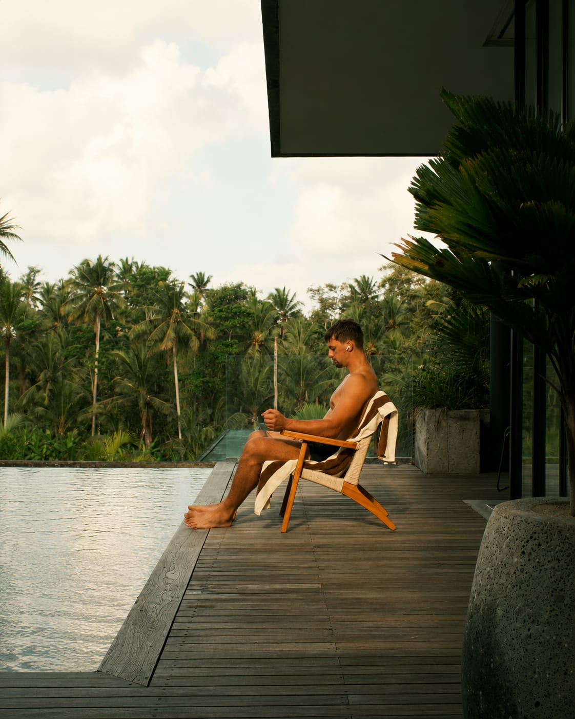 Morning by the deck chair